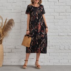 Принт Повседневный Платье Shein
