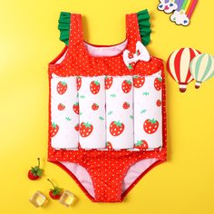 Оборка В горошек милый Купальники для девочек Shein