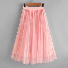 Плиссированная сетчатая юбка для девочек Shein