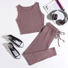 Вязаная майка и леггинсы Shein