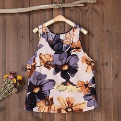 Со цветочками Бохо Размера плюс жилет Shein