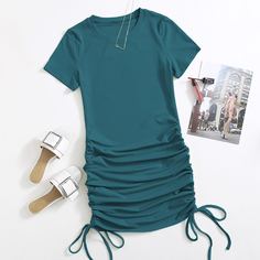 Облегающее трикотажное платье на кулиске Shein