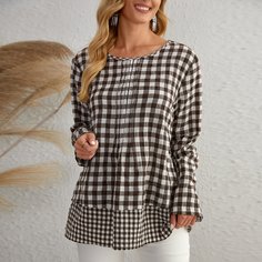 Блузка 2 в 1 в клетку Shein