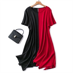 Двухцветное асимметричное платье размера плюс Shein