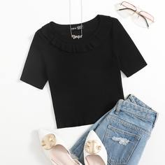 Короткий трикотажный топ Shein