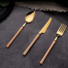 3шт столовые приборы из нержавеющей стали Shein