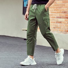 Мужские однотонные брюки с карманом Shein