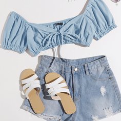 Однотонный топ Shein