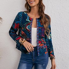 лента Геометрический Повседневный жакеты Shein