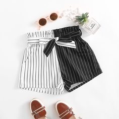 Карман Контрастный Повседневный Шорты для девочек Shein