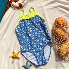 Слитный купальник с цветочным рисунком для девочек Shein