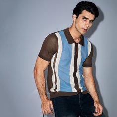 Мужской контрастный кардиган с пуговицами Shein