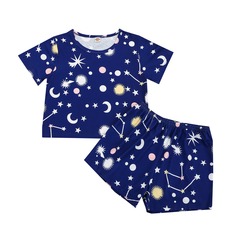 Принт космос милый Домашняя одежда для девочек Shein