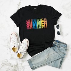 Футболка размера плюс с текстовым принтом Shein