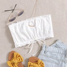 Топ без бретелек с узлом Shein