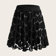 Кружевная юбка с высокой талией размера плюс Shein