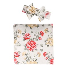 Опора для фотосъемки новорожденных девочек с цветочным принтом и повязка на голову Shein