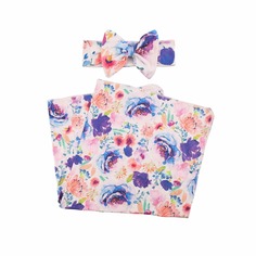 Опора для фотосъемки новорожденных девочек с цветочным принтом и повязка на голову Shein