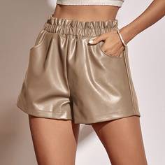 Шорты с высокой талией из искусственной кожи Shein