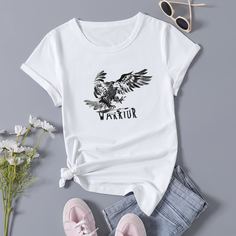 Животный Повседневный Футболки Shein