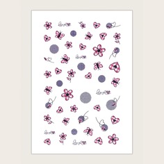 1 лист наклейка для ногтей с цветочным узором Shein