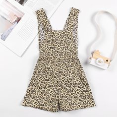Леопардовый Повседневный Комбинезоны для девочек Shein