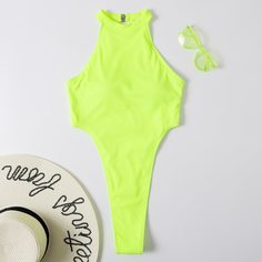 Слитный купальник с высоким вырезом Shein