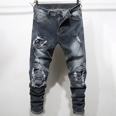 Мужские рваные джинсы скинни Shein