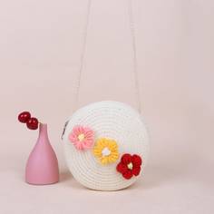 Соломенная сумка с цветком для девочек Shein