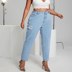 Рваные джинсы размера плюс Shein