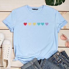 Футболка с принтом сердечка Shein