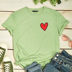 Сердечко Повседневный Футболки Shein