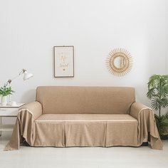 Однотонное полотенце для дивана с кружевной отделкой Shein