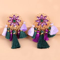 Серьги-подвески с бахромой и стразами Shein