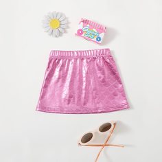 Юбка с принтом рыбьей чешуи для девочек Shein