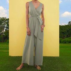 с поясом Одноцветный Повседневный Комбинезоны Shein