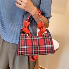 Сумка-сэтчел в клетку с узлом Shein