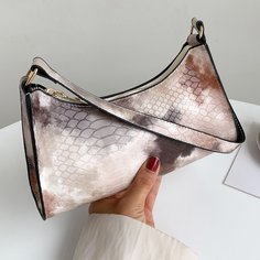 Сумка-багет с принтом тай-дай и змеиным тиснением Shein