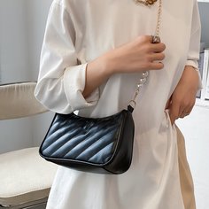 На цепочке с жемчугом Одноцветный Модный Сумка через плечо Shein