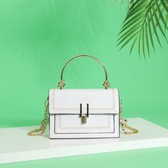 Сумка-сэтчел на цепочке с вышивкой и крокодиловым тиснением Shein