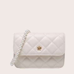 с бисером стеганая Модный Сумка через плечо Shein