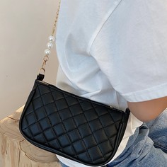 На цепочке с жемчугом стеганая Модный Сумка через плечо Shein