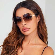 Солнечные очки в геометрической форме без рамки Shein