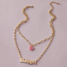Многослойное цепное ожерелье с бабочкой 1шт Shein