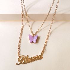 Многослойное ожерелье с бабочкой Shein