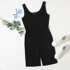 Однотонный трикотажный комбинезон Shein