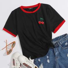 Футболка с вышивкой Shein