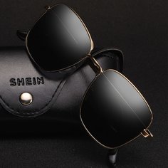 Мужские солнцезащитные очки в металлической оправе Shein
