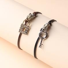 Браслет с замком и ключом для пар 2шт Shein
