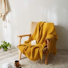 1шт однотонное вязаное одеяло Shein